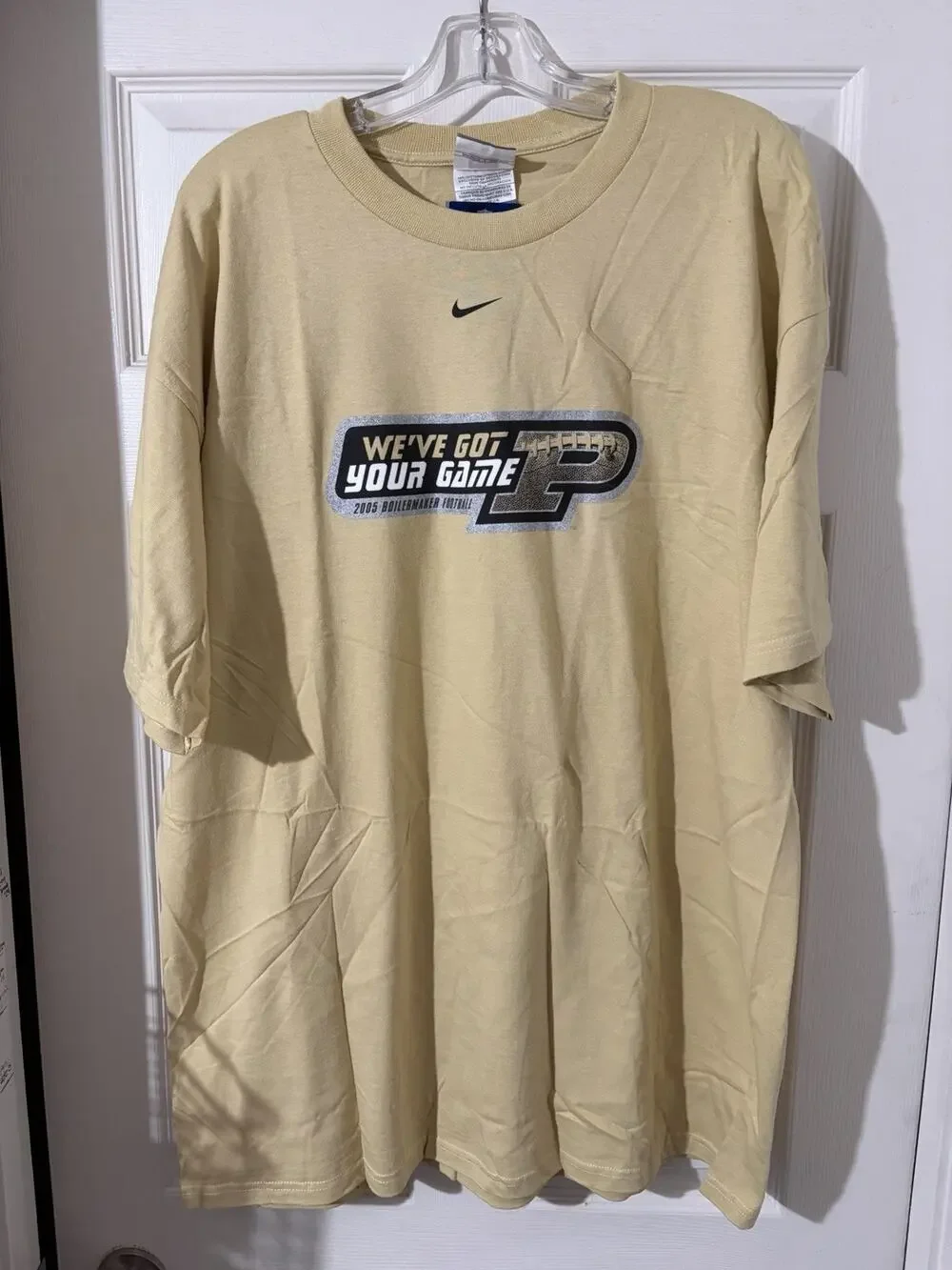 BNWT Vintage Nike Purdue University Shirt Sz XL Yellow 2005 Football Schedule